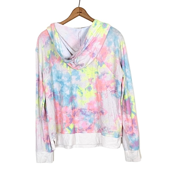 Inspired Hearts Tie Dye Pullover Hoodie Super Soft Cotton Candy Top Juniors L - Picture 8 of 16